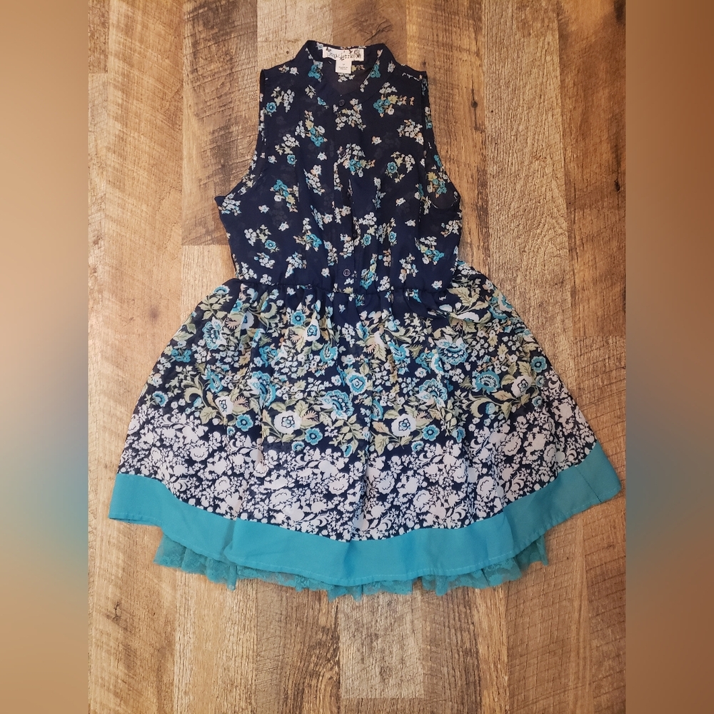Knitworks Blue Ruffled Skater Mini Dress